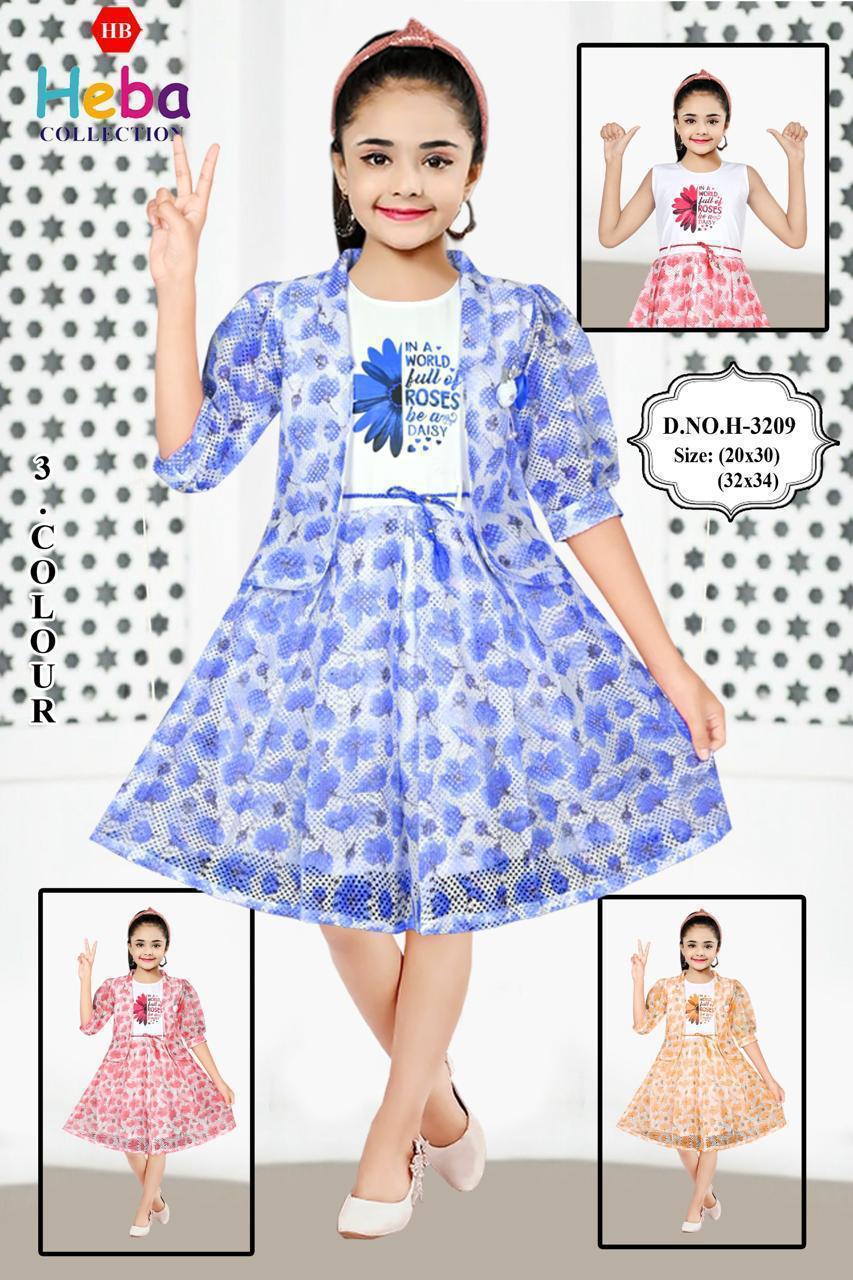 Girls Printed Party Wear Dress with Stylish Jacket SET OF 6 PIECES